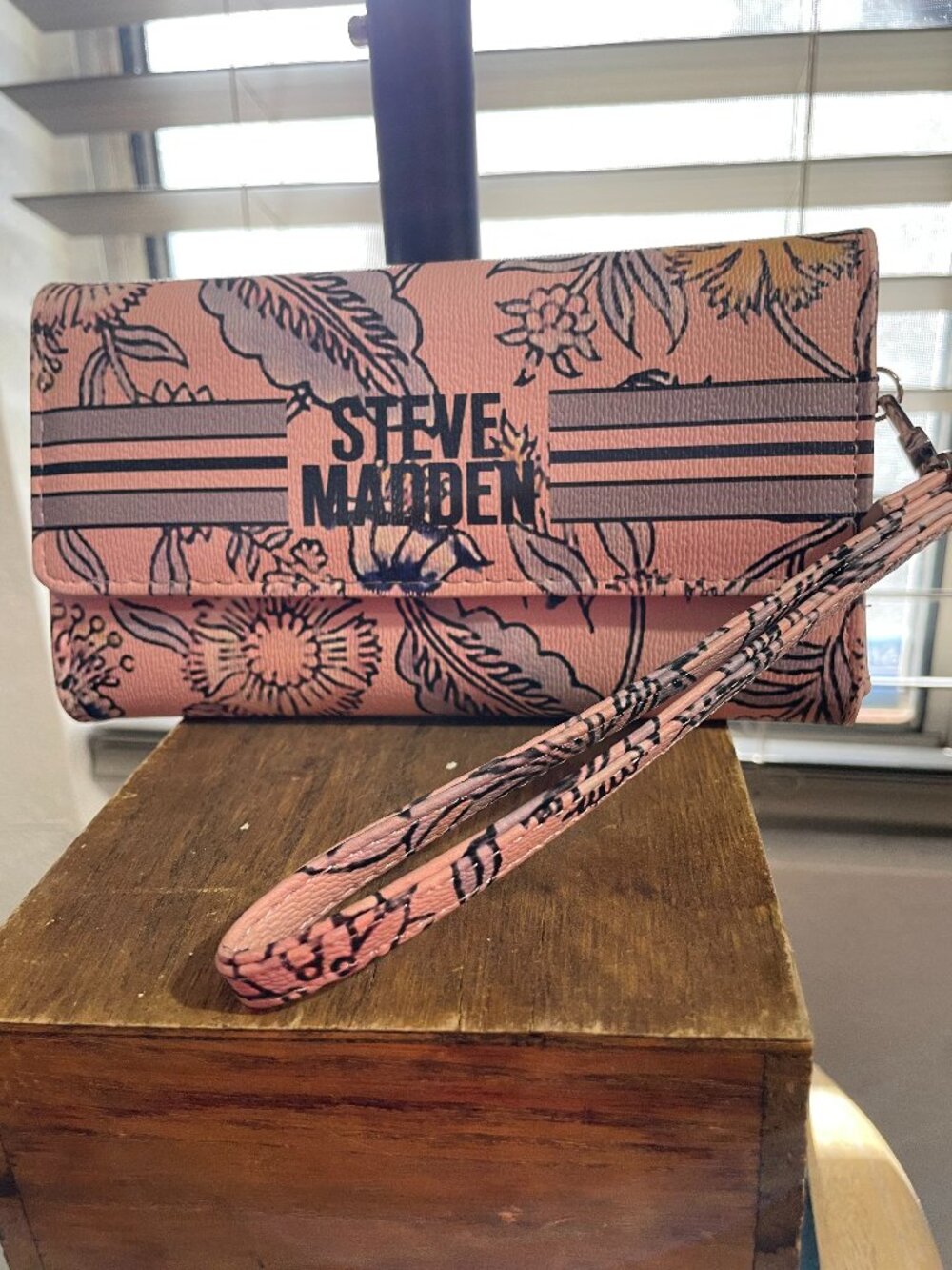 Pink Floral Steve Madden Wristlet